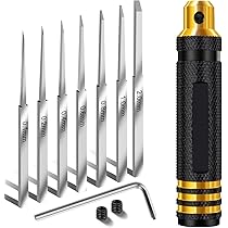 スジ彫り用工具あれやこれやセット Amazon | VICHE CATT スジボリ タガネ 7点セット プラモデル